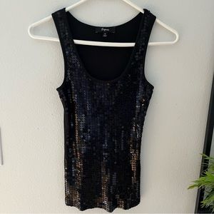 Express Black Sequin Tank Top Small
